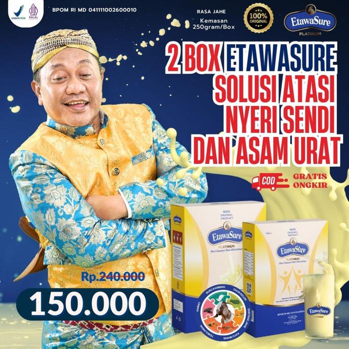 Gambar Paket 2box Etawasure | Susu Etawasure Platinum | Susu Etawa | Susu Bubuk Etawa | Etawsure Susu Nyeri Sendi bukan Etawalin | Susu Etawa Therapy Asam Urat dari Nuryaa Outlet undefined Tokopedia