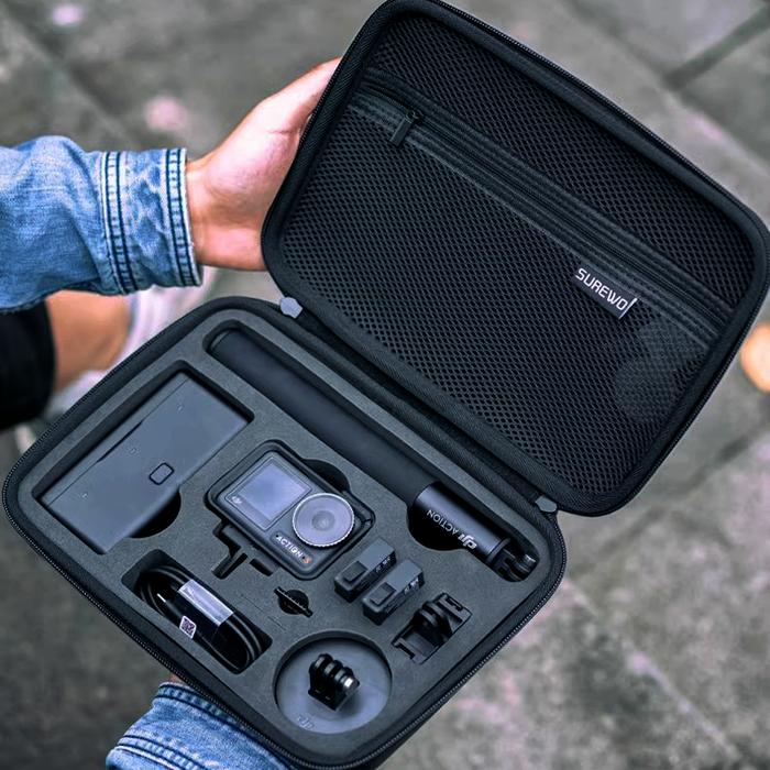 Gambar Portable Case PU Waterproof Bag Charger Battery Base Selfie Stick Storage Handbag for DJI Osmo Action 4 /3 Camera Accessories dari flora122 undefined Tokopedia