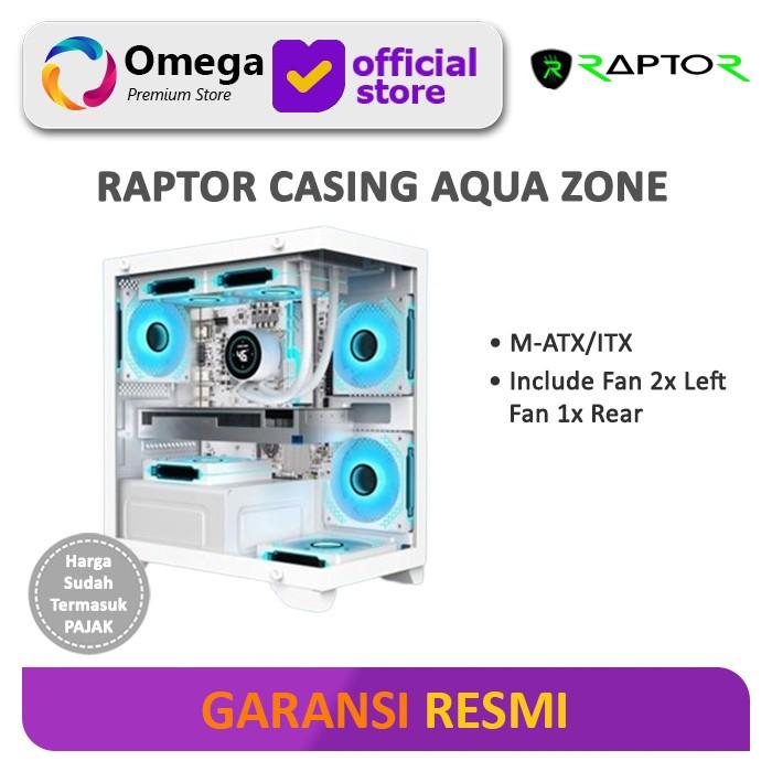 Jual Casing Gaming Raptor Aqua Zone Putih Hitam Kota Medan - Main Image