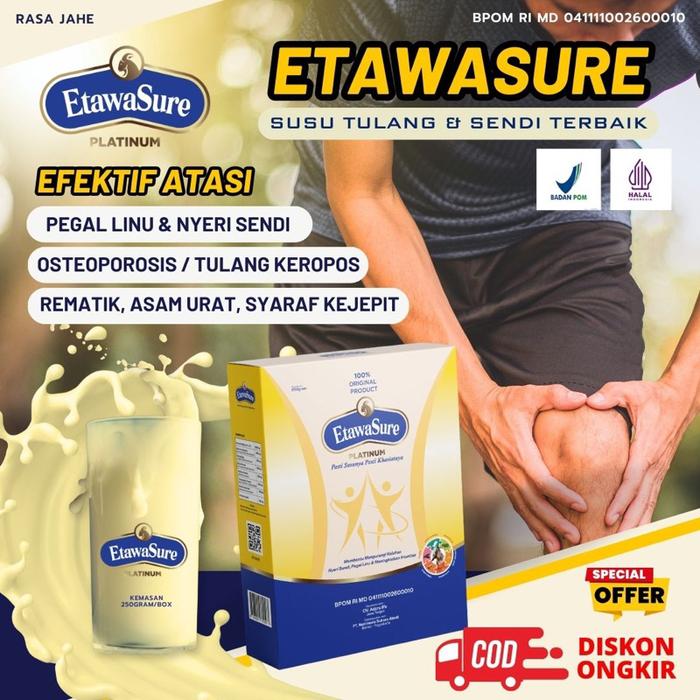 Gambar Etawasure Platinum / Susu Tulang Sendi Sehat Kembali / Susu Rasa jahe / susu etawalin Herbal / susu etawaku Rasa jahe Susu Kambing Etawaku Mebantu Masalah Tulang Keropos Sendi Rematik Nyeri Otot Pegal Linu dari PTHARUMMAS undefined Tokopedia