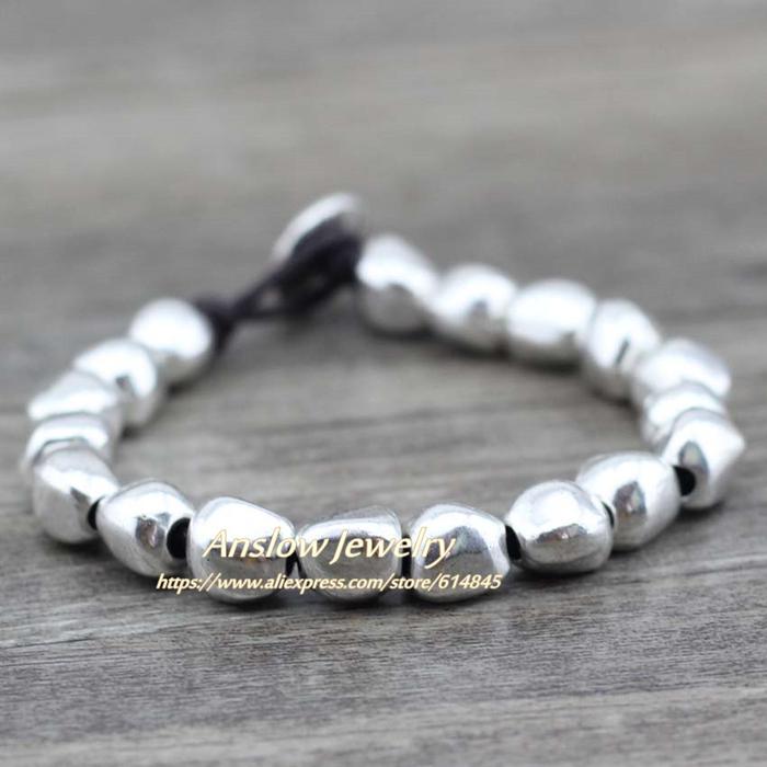 Gambar (IMPORT) Anslow Sale New Design Handmade DIY Zinc Alloy Beads Unique Silver Plated Friendship Wrap Bracelets Birthday Day Gift LOW0497LB dari ShiningMarket undefined Tokopedia