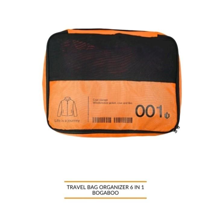 Gambar BERKUALITAS TERBARU Mesh bag pouch travel organizer bag 6 in 1 wadah baju aksesoris dll - Orange dari restata undefined Tokopedia