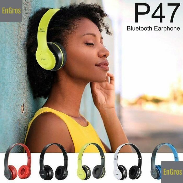 Gambar P47 Headphone Wireless Portable Bluetooth Headset Bass BT Handsfree dari EnGros undefined Tokopedia