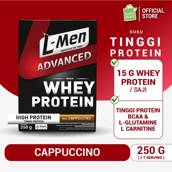 Gambar L-Men Whey Advanced Cappuccino 250 Gram - Suplemen Tinggi Whey Protein [Terlaris] [Terbaik] dari Nibelle Official undefined Tokopedia