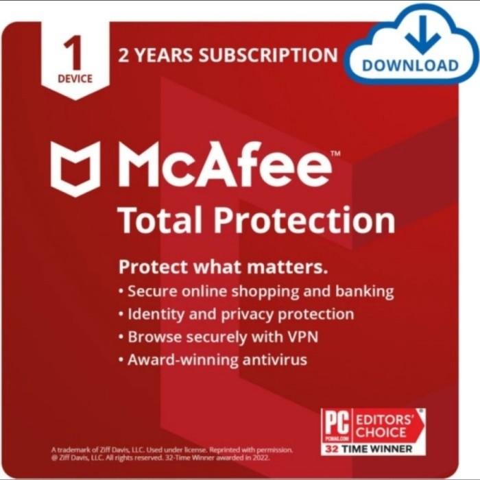 Gambar Secondhand MCAFEE TOTAL PROTECTION 1 USER - 2 TAHUN dari 168 Tech Mart ID undefined Tokopedia