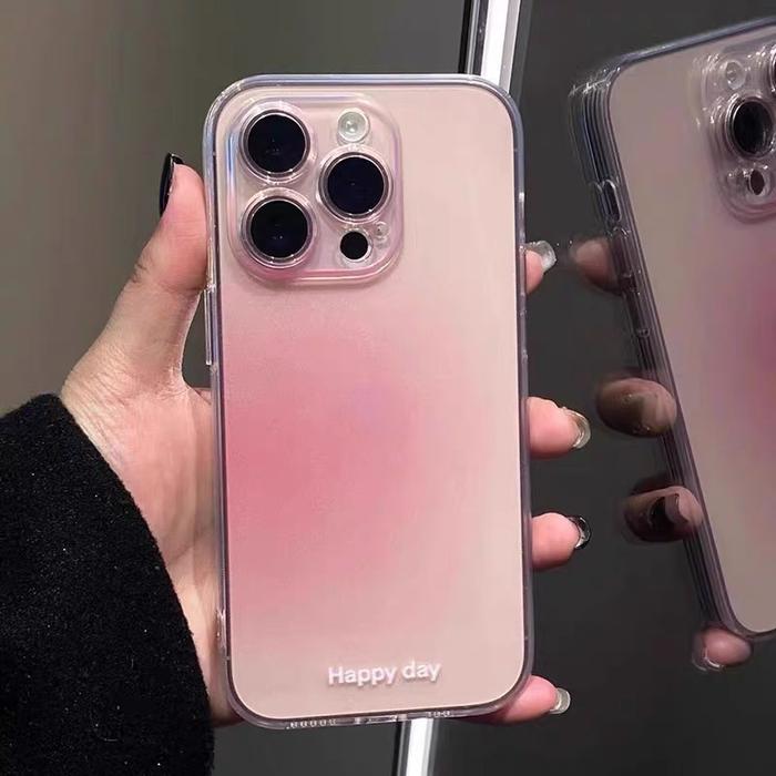 Gambar Luxury Transparent Pink Powder Silicone Phone Case For iPhone 13 12 11 14 15 Pro Max XR X 7 8 Plus Gradient Clear Soft TPU Cover dari SIRAYKA difraka undefined Tokopedia