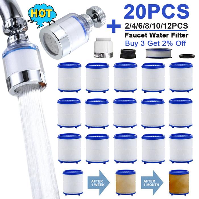 Gambar Faucet Filter Elements Water Purifier Filter For Shower PP Cotton Filtration For Kitchen Bathroom Remove Chlorine Heavy Metals dari SUNARTI BUM4 undefined Tokopedia