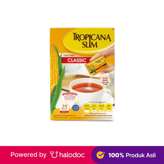 Gambar Tropicana Slim Sweetener Classic 25 Sachet - Gula Diabetes - Halodoc dari Apotek Bojongsoang medika Bandung undefined Tokopedia