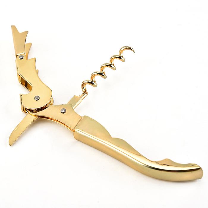 Gambar Multi-Use Bottle Opener Gold Plated Corkscrew Double Hinge Waiters Wine Key Bottle Opener Bar Home Office Kitchen Supplies Tools dari Toko SembakoLubis undefined Tokopedia