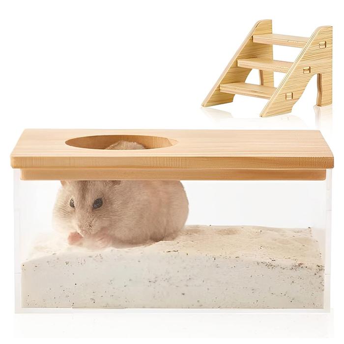 Gambar Hamster Bathroom House Sandbox Transparent Urine Sand Basin Ladder Toy Lemmings Supplies Sand Bath Container Small Pet Cleaning dari MDS HERTIANI IMPERIALT ASASIN undefined Tokopedia