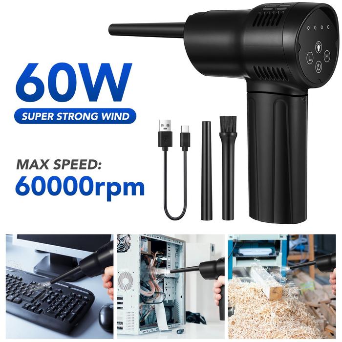 Gambar Compressed Air Duster Cordless Rechargeable Air Cleaner for Electronics Keyboard Car Interior Vent Home dari Shadow Stalker undefined Tokopedia