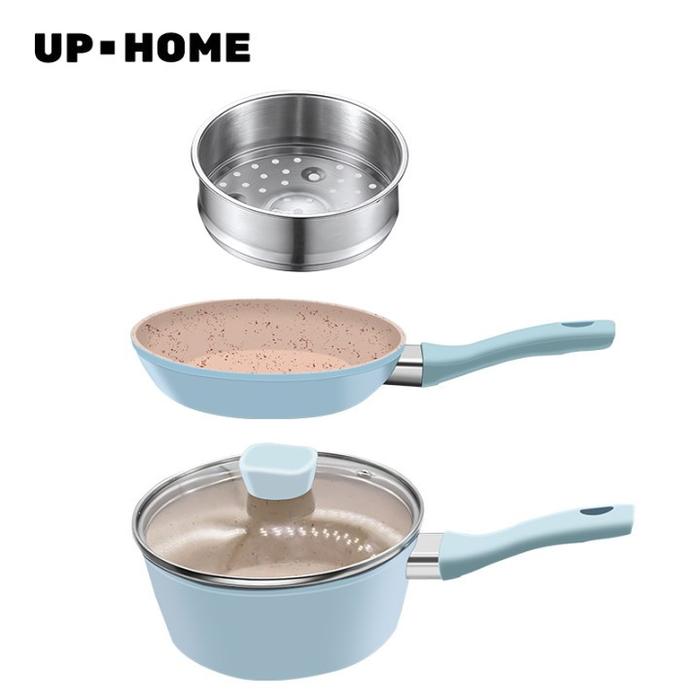 Gambar MERDEKA UPHOME Baby Panci Set MPASI 16Cm 4Pcs Panci MPASI Anti Lengket Diatas Granit Teflon Bayi Peralatan Cookware Cocok Untuk Kompor Gas / Kompor Listrik Dll - Biru dari Merdeka 23 undefined Tokopedia