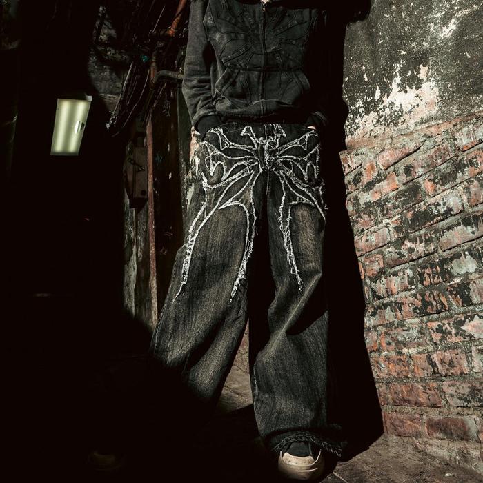 Jual Embroidery Baggy Jeans Men Clothing Street Harajuku Hip Hop