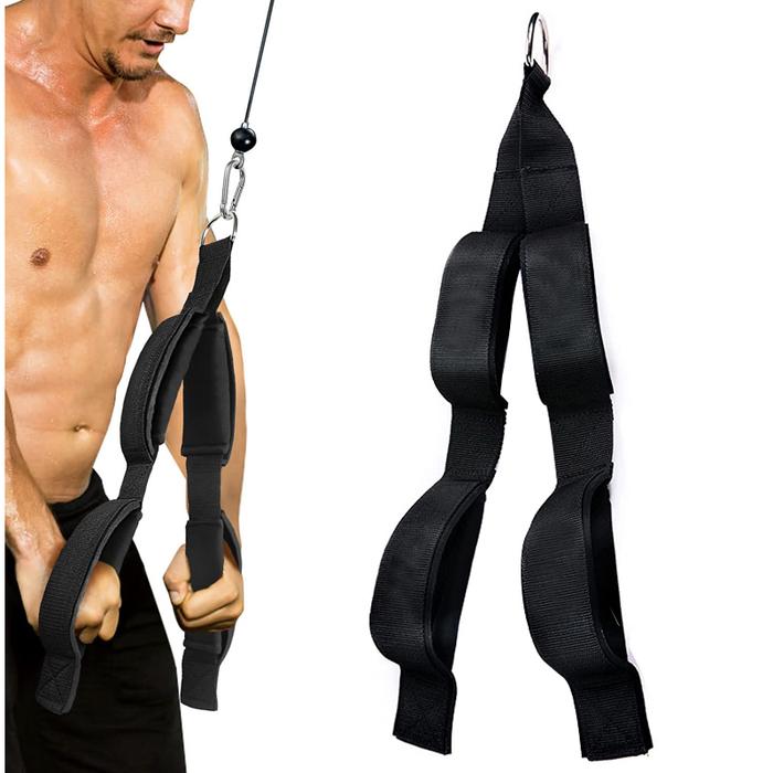 Gambar Tricep Pull Down Rope, Cable Attachment with 2 Sets of Handles, Neoprene Pads, Home Gym Workout Training, Exercise Equipment dari Surging Torrent undefined Tokopedia