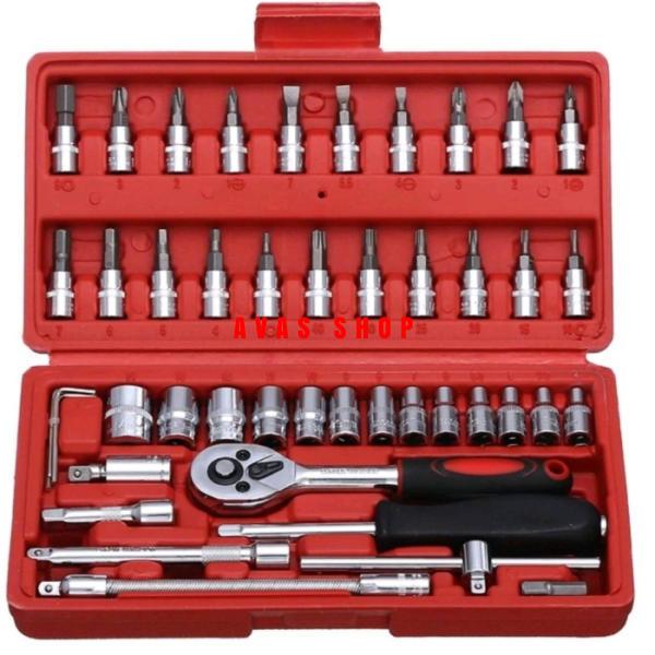 Gambar socket set wrench obeng set tool kit set mobil motor hand tools ps96 dari AVASH SHOP undefined Tokopedia