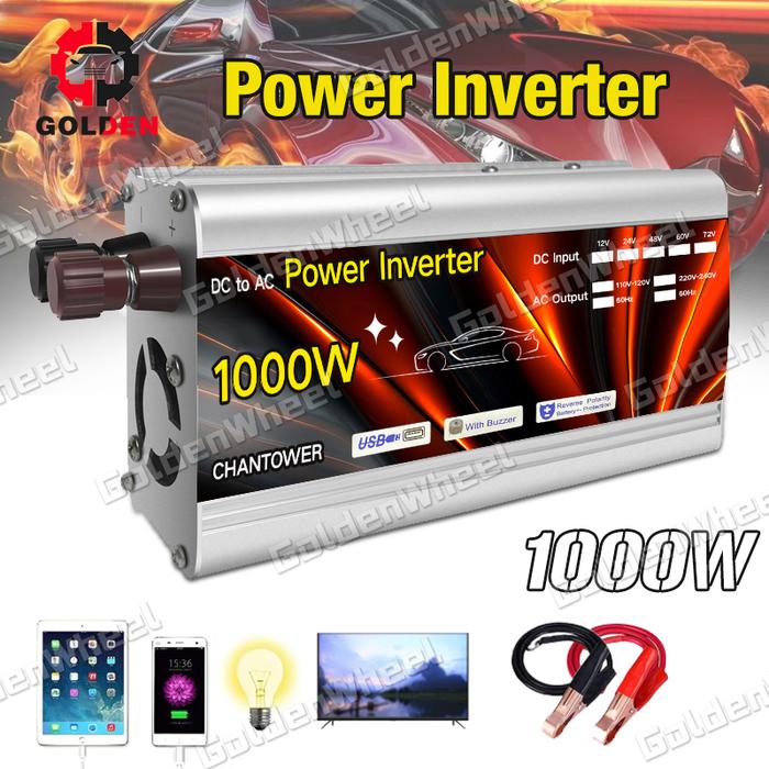 Gambar Power Inverter 1000 watt DC 12V ke AC 220V Perubah Arus Listrik DC to AC Lampu Kipas Angin Charger Pengubah Arus DC ke AC Solar Power 500w 1000w dari Denni shoo undefined Tokopedia