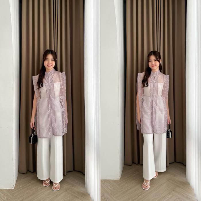 Gambar Momo Lace Outer JC | Outer Luaran Atasan Brukat Lace Outfit Pesta Party Kondangan - Lilac dari Toko Semua Barang Ada undefined Tokopedia