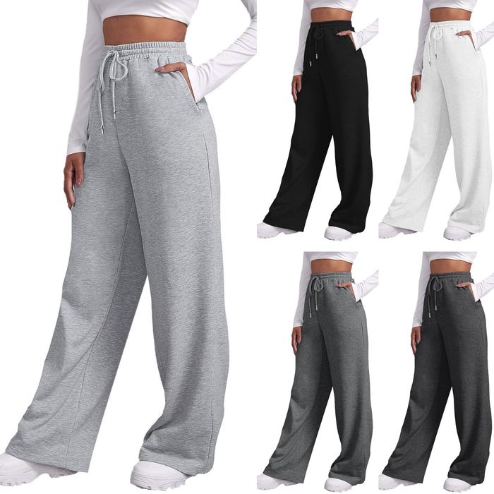 Jual Wide Leg Pants For Women'S Fleece Lined Sweatpants Straight