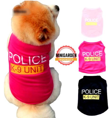 Jual PET CLOTHES K9 POLICE baju hewan anjing kucing katun halus