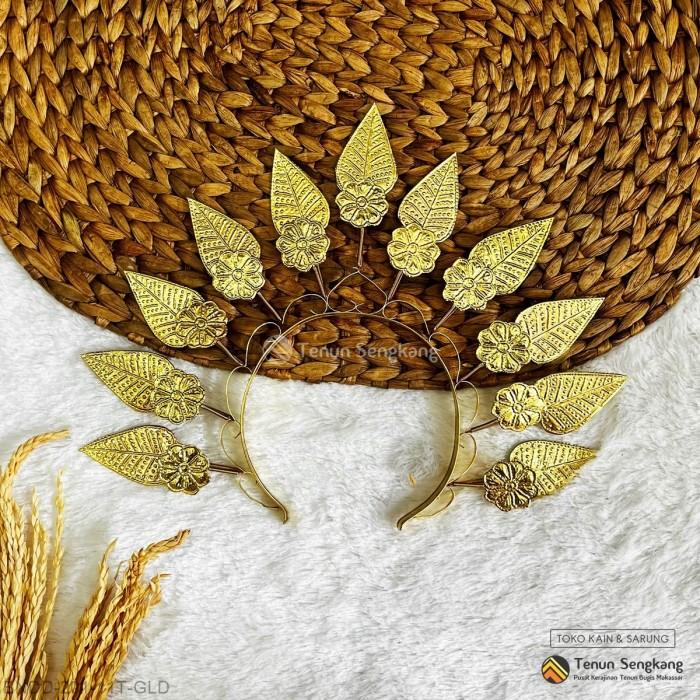 Gambar Bando Mahkota Aksesoris Baju Bodo Adat Bugis Makassar Dewasa BNDD - Gold, Model 1 dari Tenun Sengkang undefined Tokopedia