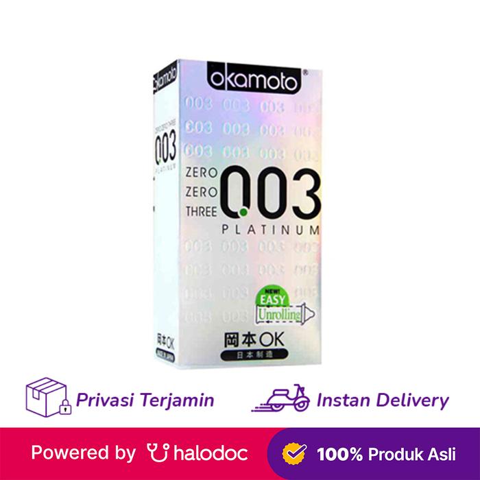 Gambar Kondom Okamoto 003 Platinum Isi 10 - Alat Kontrasepsi - Halodoc dari Apotek Halomedika Kp Rambutan undefined Tokopedia