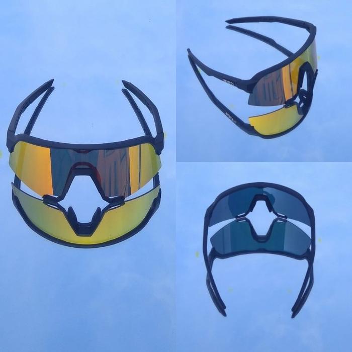 Gambar Terlaris Kacamata Sepeda S3 - Kacamata Sepeda Mtb Downhill Bmx - Sunglass Model 100% Seratus Persen Ready Stok - S302 black red dari Langgeng_Pedia undefined Tokopedia