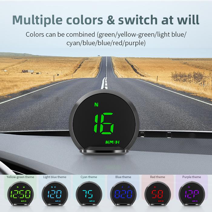 Gambar G13 Car HUD Auto GPS Speedometer  Head Up Display Car Smart Digital Alarm Reminder Meter Electronics Accessories for All Car dari Noktoer undefined Tokopedia
