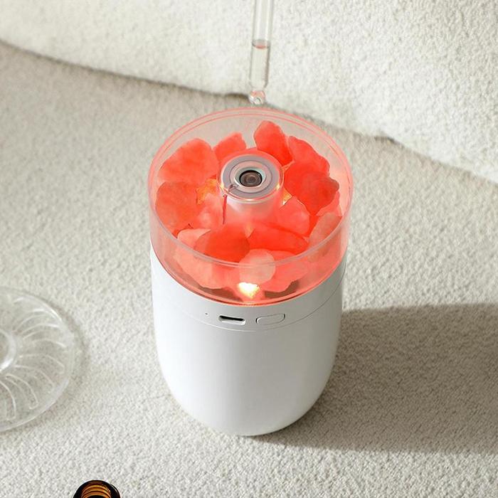 Gambar IMPORT Salt Lamp Humidifier Desk Personal Mini Humidifiers With Salt Stone 230ml Colorful Light Portable Aromatherapy Diffusers For dari Karenan Store undefined Tokopedia