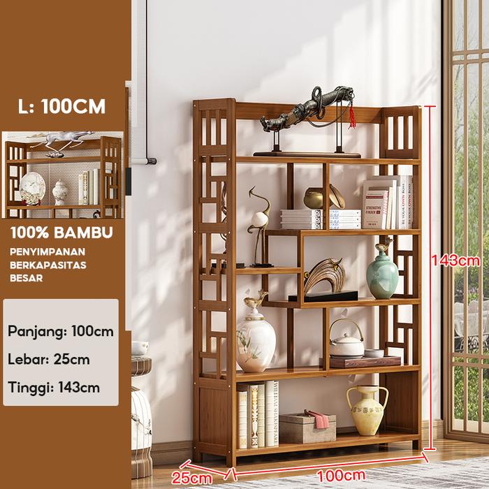 Gambar Rak pameran Rak Susun Serbaguna Rak Dekorasi kayu Rak Ruang Tamu Rak Kamar Tidur - P 100x25x143CM dari PediaStoree. undefined Tokopedia