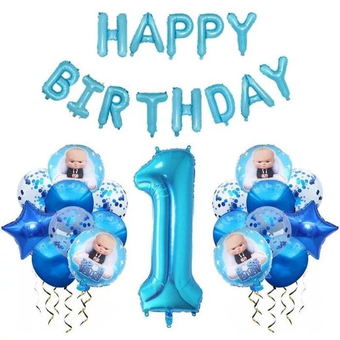 Gambar Balonasia dekorasi ulang tahun anak boss baby biru - B, 1 dari Balonasia2 undefined Tokopedia