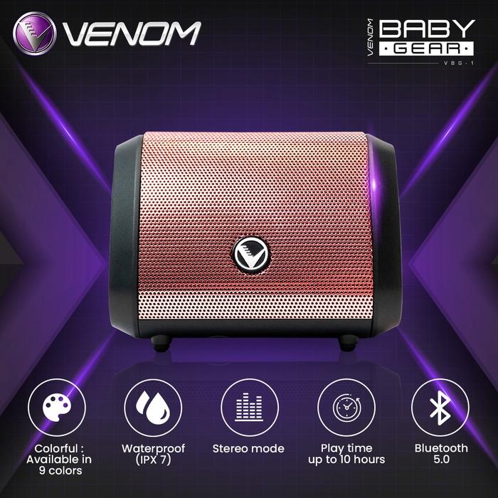 Gambar Venom Baby Gear Vbg 1 Speaker Bluetooth Portable With Stereo Mode - ROSE GOLD dari mancitoab undefined Tokopedia