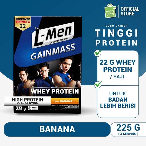Gambar Ada L-Men Gain Mass Banana 225gr - Suplemen Penambah Massa Otot Tinggi Whey Protein - BPOM & Halal Certified dari jokowohyoni undefined Tokopedia