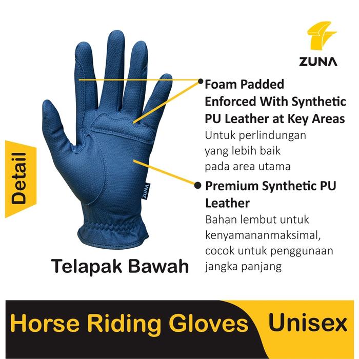Gambar Sarung Tangan Berkuda Equestrian Zuna Gloves Horse Riding Unisex Canter dari Zizil Sharafana undefined Tokopedia