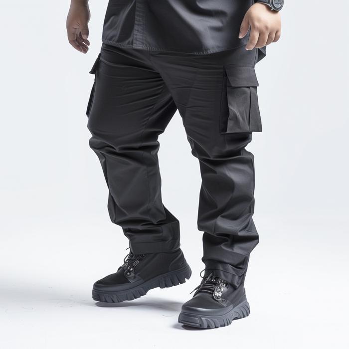 Gambar Big Oret Celana Cargo Panjang Pria Big Size / X-GO Long Black - XL dari Big Oret undefined Tokopedia