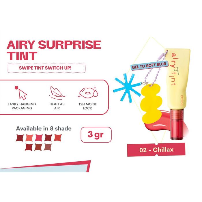 Gambar Emina Airy Surprise Tint 3gr - 02 Chillax dari Makeupuccino undefined Tokopedia