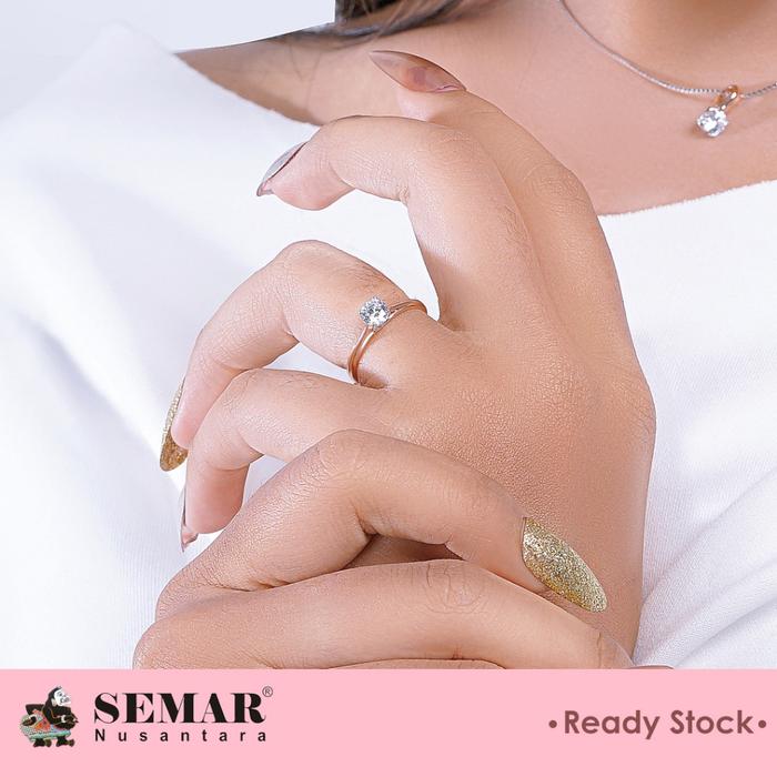 Gambar Cincin Emas Illuminae Classic Solitaire Collection Rose White Gold 17K Semar Nusantara - 10-11 dari Semar Nusantara undefined Tokopedia