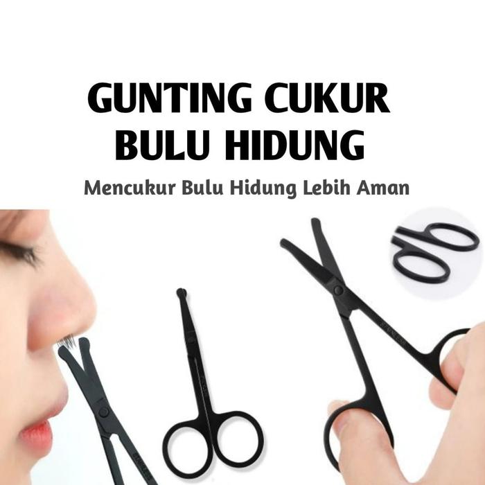 Gambar Gunting Cukur Bulu Hidung Stainless Steel Alat Rambut Alis Mata Ujung Tumpul Kuping dari Mhkfstore undefined Tokopedia