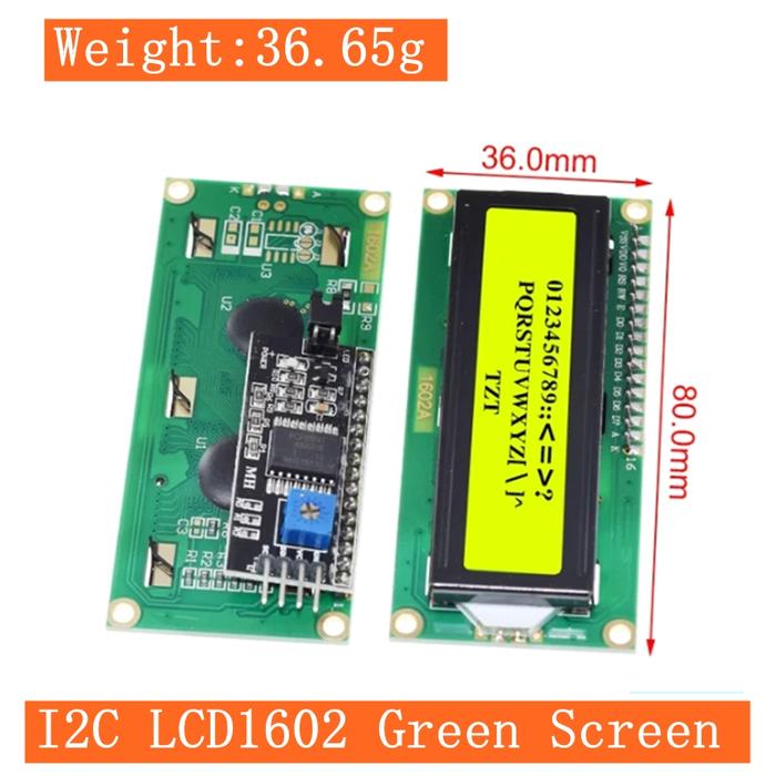 Gambar LCD Blue Screen 1602A Untuk Backpack Arduino Uno Mega LCD 5V IIC - Hijau I2C dari AMSAN ELECTRONICS undefined Tokopedia
