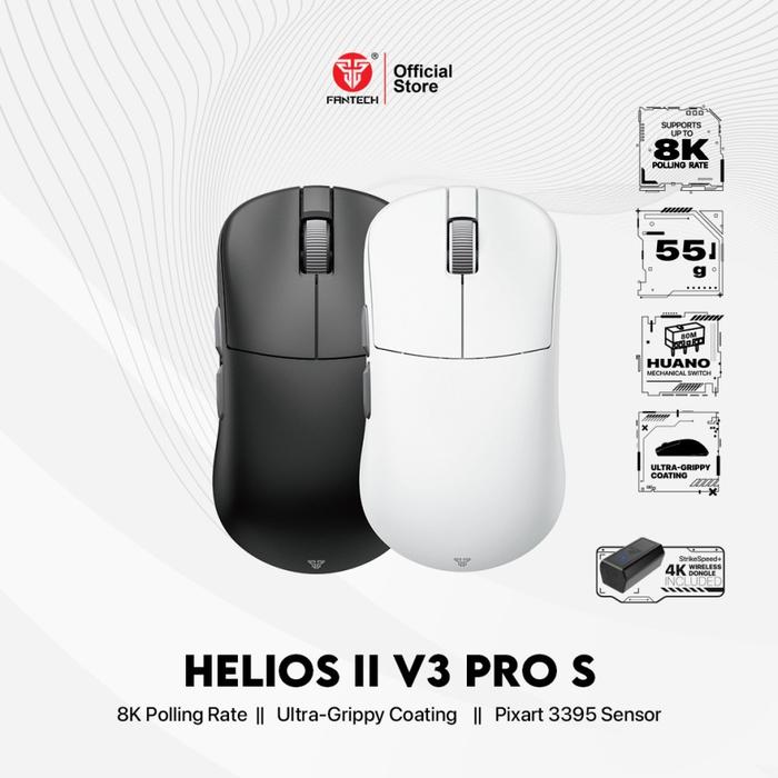 Gambar FANTECH HELIOS II PRO S XD3 V3 8K/4K TRI-MODE WIRELESS Gaming Mouse - Black dari Level99Store undefined Tokopedia
