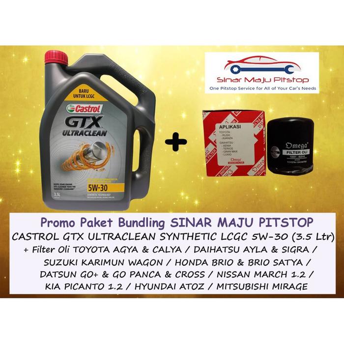 Gambar New Trend! Paket Oli CASTROL GTX 5W-30 API SN CF Filter Mobil TOYOTA AGYA CALYA - DAIHATSU AYLA SIGRA dari Klementieff undefined Tokopedia