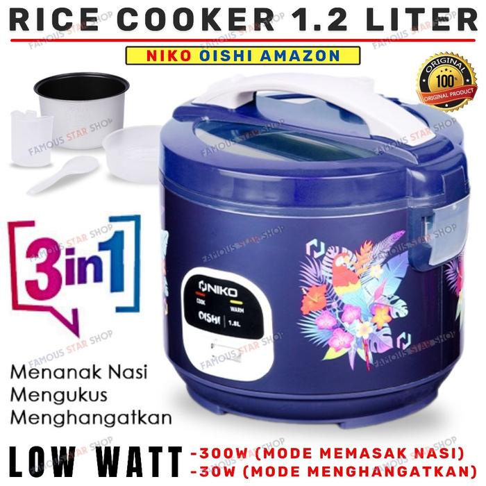 Gambar Mi- PROMO Mejikom NIKO OISHI AMAZON 1.2 Liter Rice Cooker TUTUP KACA Transparan 100% ANTI LENGKET 300 Watt - 3 in 1 Menanak, Menghangatkan dan Mengukus - FAMOUS STAR SHOP dari JavaHir Shop undefined Tokopedia