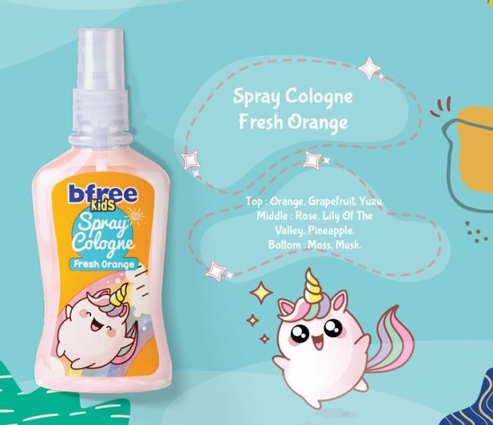 Gambar BFREE SPRAY COLOGNE 100ML  | FRESH ORANGE | FUNNY PURPLE | SPICY RED | COOL GREEN  parfume anak body mist anak pengharum tubuh minyak wangi anak remja perempuan laki 4 varian - FRESH ORANGE dari RITARA_NEW undefined Tokopedia