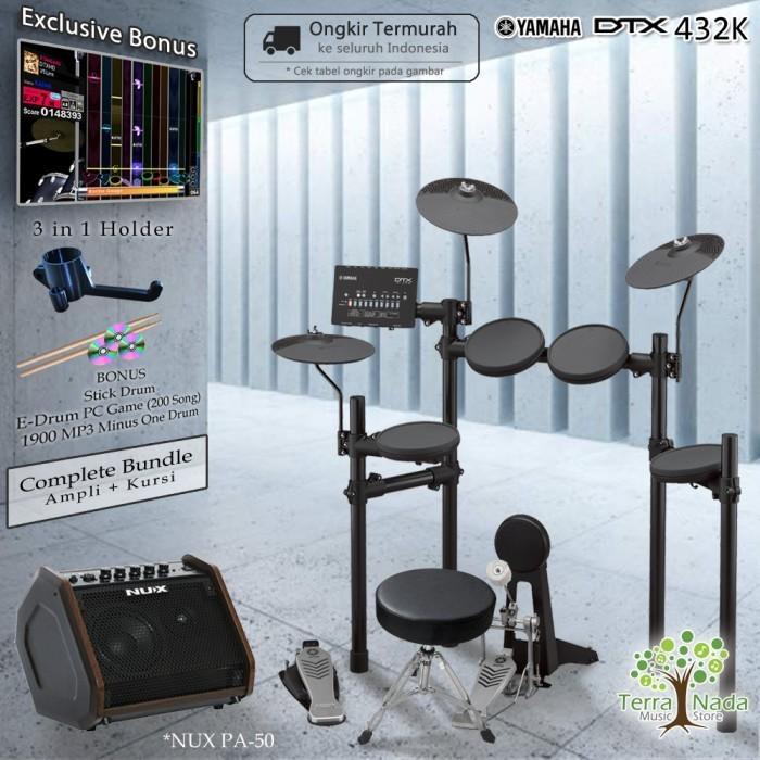 Gambar Drum Elektrik Yamaha DTX432 COMPLETE BUNDLE / DTX432K / DTX 432 / 432K - NUX PA-50 dari Terra Nada undefined Tokopedia