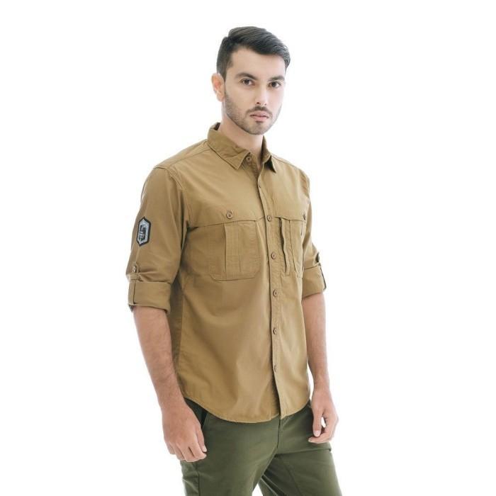 Gambar EIGER KEMEJA PANJANG PRIA AMBITION TROPIC BLACK BORNEO F1 - KHAKI - XL dari Otdor Store undefined Tokopedia