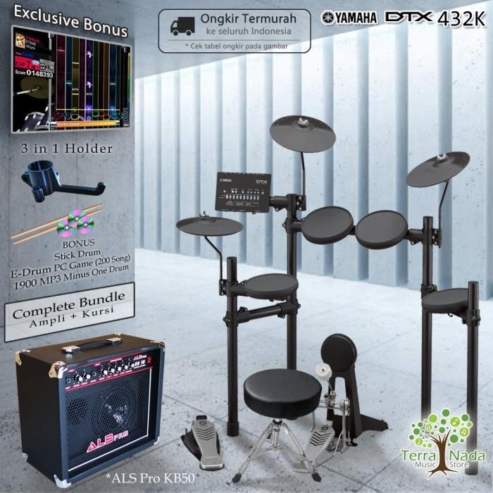 Gambar Drum Elektrik Yamaha DTX432 COMPLETE BUNDLE / DTX432K / DTX 432 / 432K - ALS Pro KB-50 dari Terra Nada undefined Tokopedia