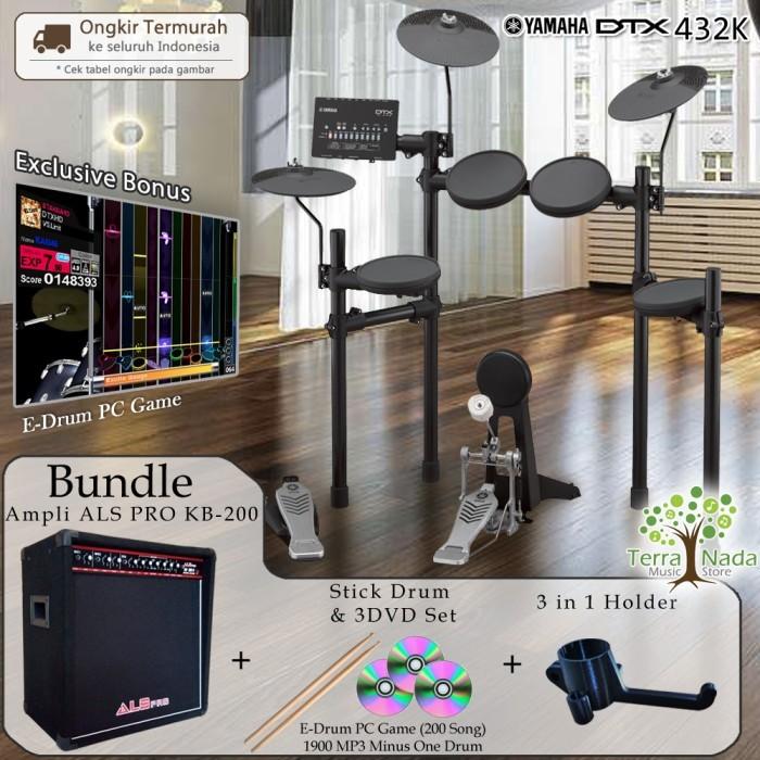 Gambar Drum Elektrik Yamaha DTX432 BUNDLE AMPLI / DTX432K / DTX 432 / 432K - ALS Pro KB-200 dari Terra Nada undefined Tokopedia