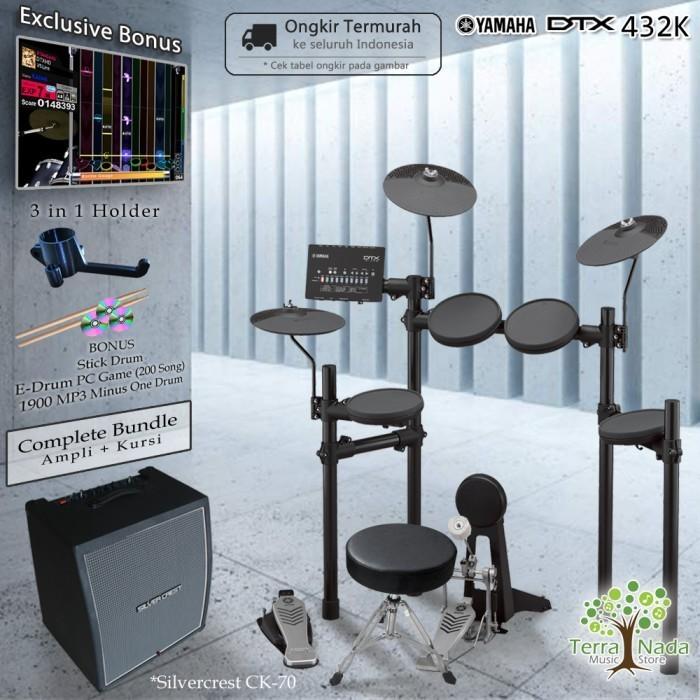 Gambar Drum Elektrik Yamaha DTX432 COMPLETE BUNDLE / DTX432K / DTX 432 / 432K - CK-70 dari Terra Nada undefined Tokopedia
