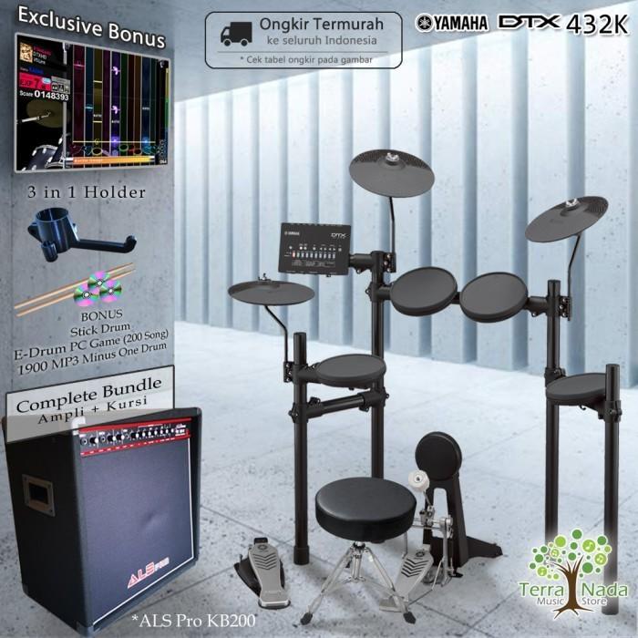 Gambar Drum Elektrik Yamaha DTX432 COMPLETE BUNDLE / DTX432K / DTX 432 / 432K - ALS Pro KB-200 dari Terra Nada undefined Tokopedia