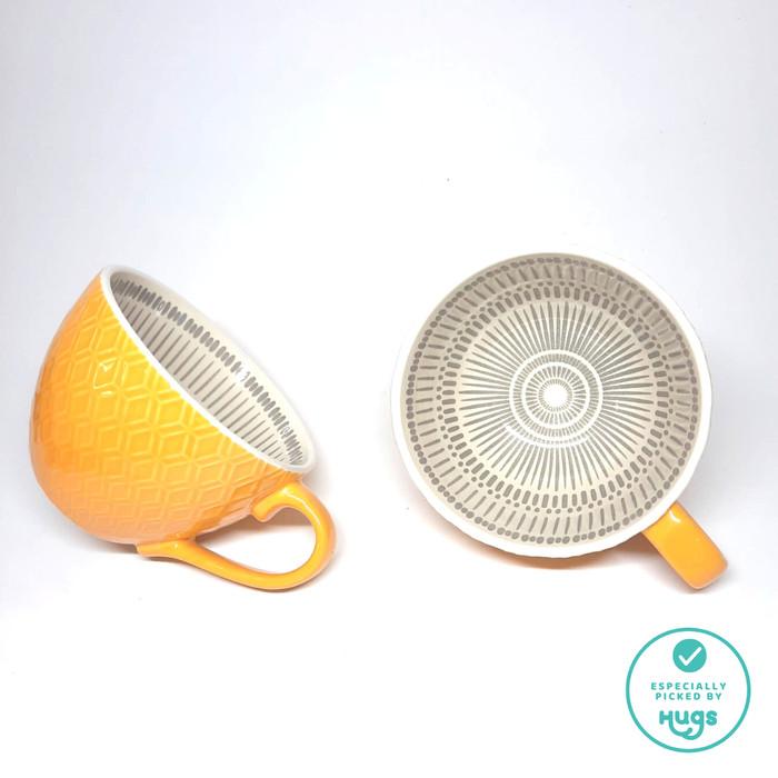 Gambar ASLI HUGS HAMPERS, HEALTH AND WELLNESS GIFT, CERAMIC BIG COFFEE MUG | NEW - Kuning, Corrugated Box dari idea offical undefined Tokopedia