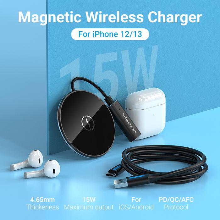 Jual VENTION Magnetic Qi Wireless Charger PD 15W Magsafe Android